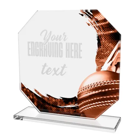 Skleněná trofej CR2024302M26 | Cricket Výška cm: 15, BRONZ