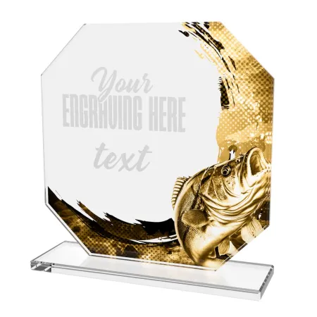 Skleněná trofej CR2024302M28 | Rybaření Výška cm: 13, PLNOBAREVNÁ