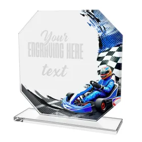 Skleněná trofej CR2024302M30 | Motorsport Výška cm: 15, ZLATO