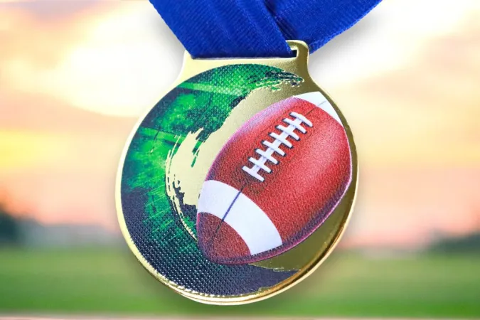Medaile MDLMIDM35 | Americký fotbal Barva: zlato, Stuha: ST5
