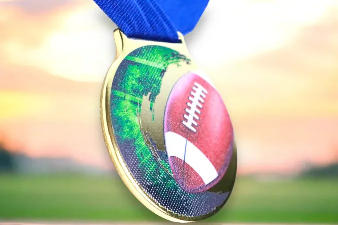 Medaile MDLMIDM35 | Americký fotbal Barva: zlato, Stuha: ST5