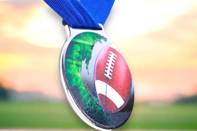 Medaile MDLMIDM35 | Americký fotbal Barva: zlato, Stuha: ST5