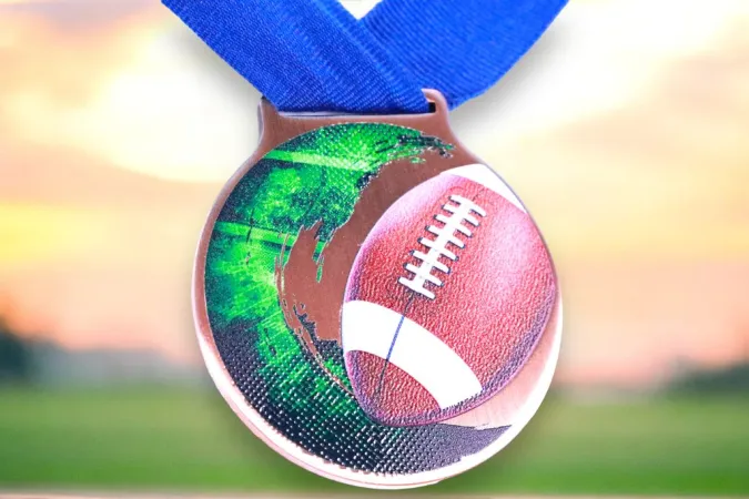 Medaile MDLMIDM35 | Americký fotbal Barva: zlato, Stuha: ST5