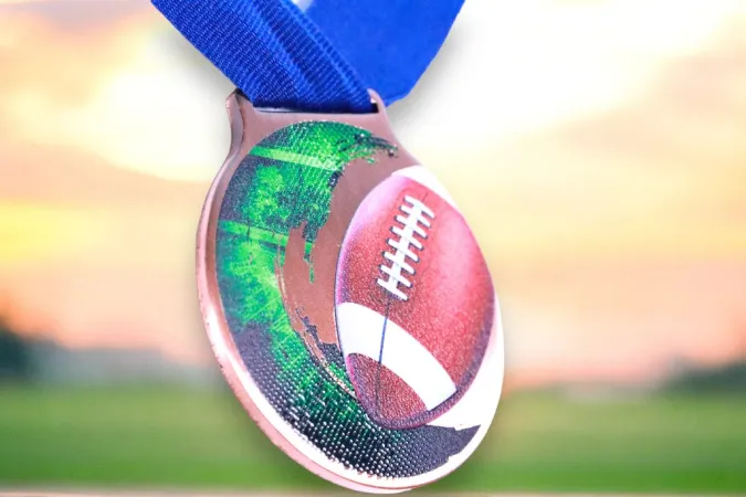Medaile MDLMIDM35 | Americký fotbal Barva: zlato, Stuha: ST5