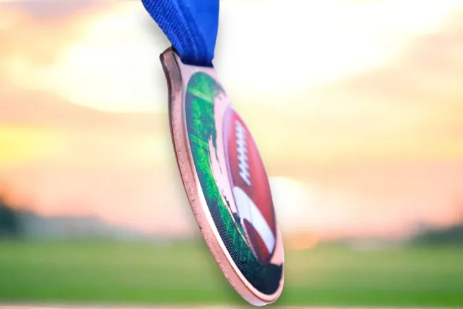 Medaile MDLMIDM35 | Americký fotbal Barva: zlato, Stuha: ST5