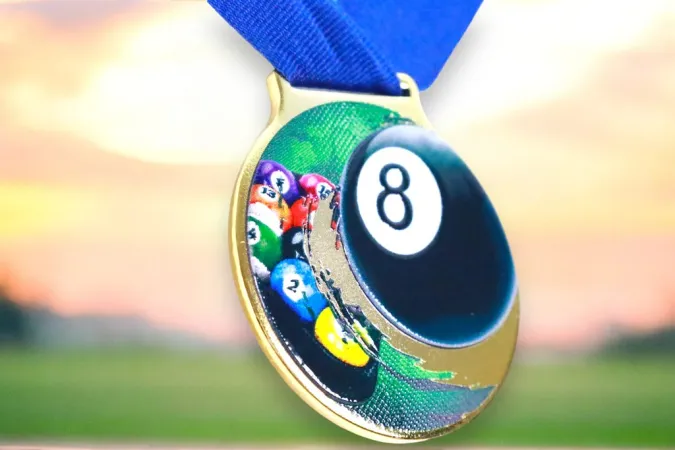 Medaile MDLMIDM37 | Biliard Barva: stříbro, Stuha: ST15