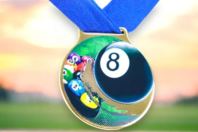 Medaile MDLMIDM37 | Biliard Barva: stříbro, Stuha: ST15