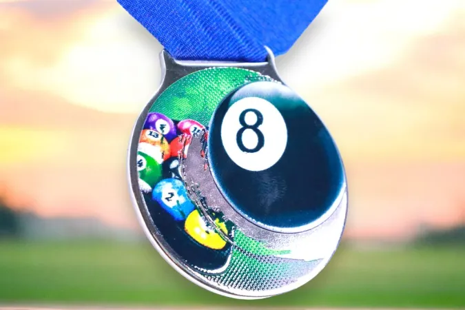 Medaile MDLMIDM37 | Biliard Barva: stříbro, Stuha: ST15