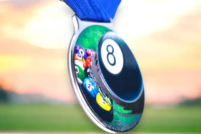 Medaile MDLMIDM37 | Biliard Barva: stříbro, Stuha: ST15