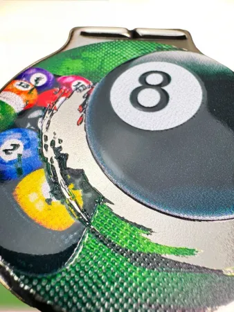 Medaile MDLMIDM37 | Biliard Barva: stříbro, Stuha: ST15