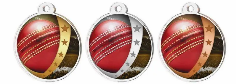 Akrylátová medaile MDA0030M10 | Cricket Barva: zlato, Stuha: ST7, Tloušťka mm: 4