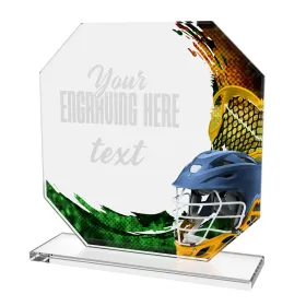 Skleněná trofej CR2024302M33 | Lacrosse Výška cm: 17, STŘÍBRO