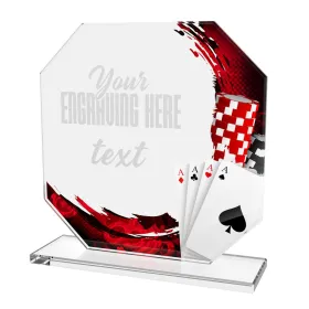 Skleněná trofej CR2024302M34 | Karty Výška cm: 13, ZLATO