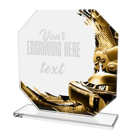 Skleněná trofej CR2024302M35 | eSport Výška cm: 13, ZLATO