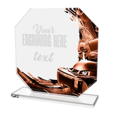 Skleněná trofej CR2024302M35 | eSport Výška cm: 13, ZLATO