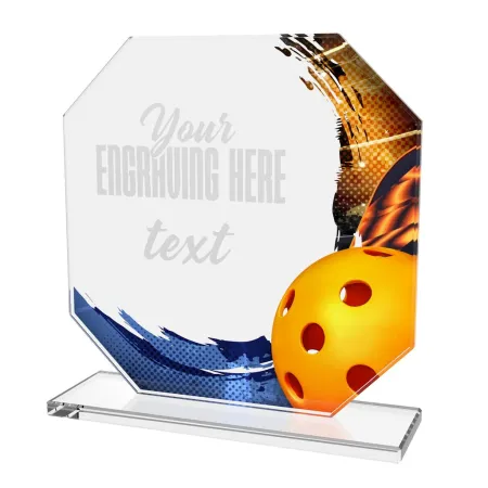 Skleněná trofej CR2024302M38 | Pickleball Výška cm: 13, ZLATO