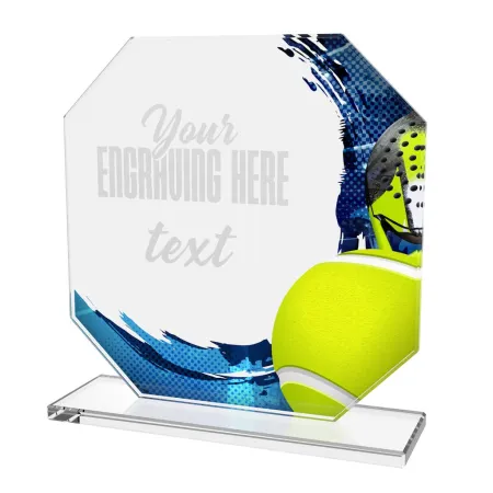 Skleněná trofej CR2024302M42 | Padel Výška cm: 15, ZLATO