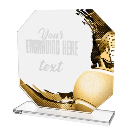 Skleněná trofej CR2024302M42 | Padel Výška cm: 15, ZLATO