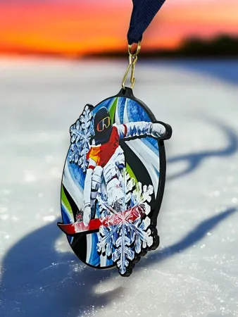 Akrylátová medaile MDABL M45 | Snowboard Stuha: ST1, MD průměr: 8