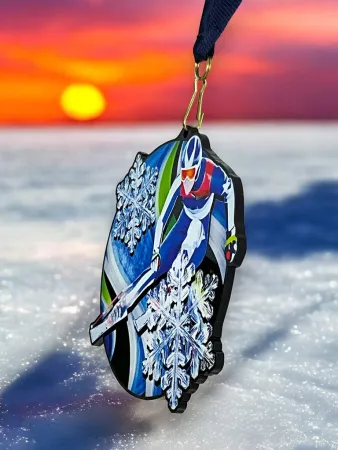 Akrylátová medaile MDABL M46 | Sjezdové lyžování Stuha: ST4, MD průměr: 8