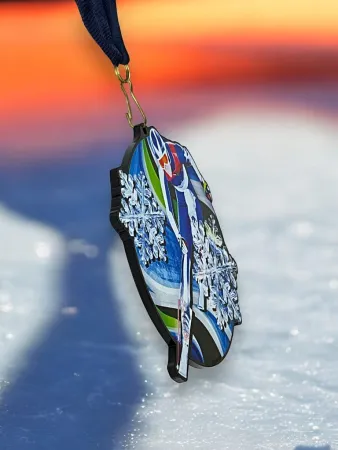 Akrylátová medaile MDABL M46 | Sjezdové lyžování Stuha: ST4, MD průměr: 8