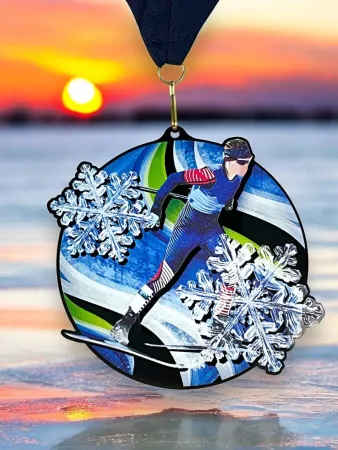 Akrylátová medaile MDABL M47 | Běžky Stuha: ST11, MD průměr: 7