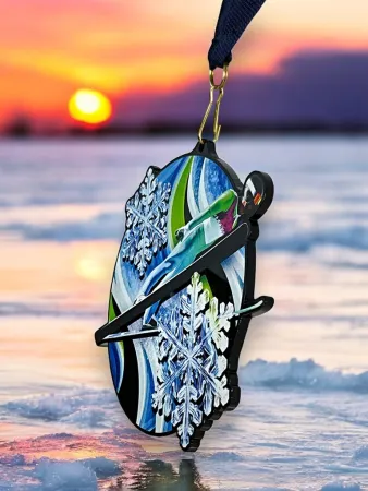 Akrylátová medaile MDABL M48 | Skoky na lyžích Stuha: ST14, MD průměr: 9