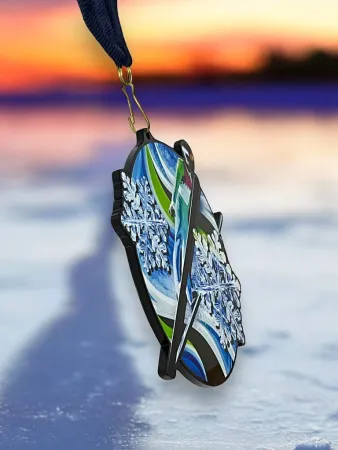 Akrylátová medaile MDABL M48 | Skoky na lyžích Stuha: ST14, MD průměr: 9