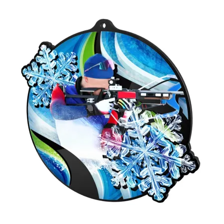 Akrylátová medaile MDABL M52 | Biatlon Stuha: ST2, MD průměr: 6