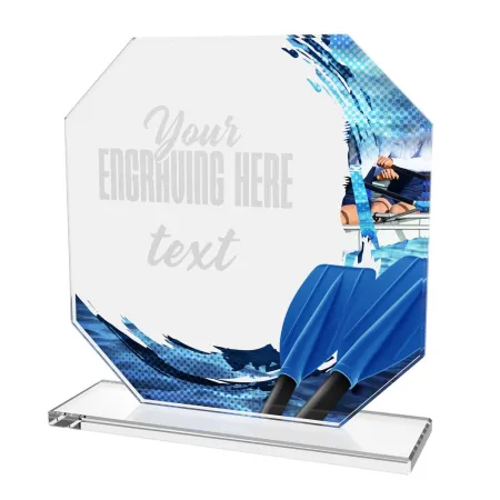 Skleněná trofej CR2024302M45 | Vodní sporty Výška cm: 15, STŘÍBRO