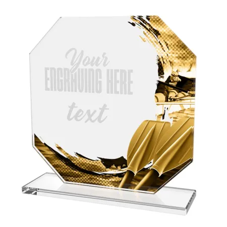 Skleněná trofej CR2024302M45 | Vodní sporty Výška cm: 15, STŘÍBRO