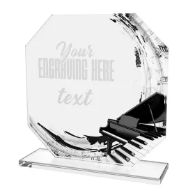 Skleněná trofej CR2024302M48 | Hudba Výška cm: 15, BRONZ