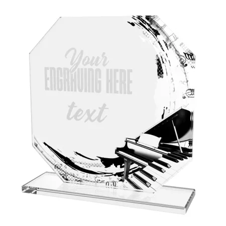 Skleněná trofej CR2024302M48 | Hudba Výška cm: 15, BRONZ