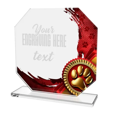 Skleněná trofej CR2024302M52 | Kynologie Výška cm: 13, MODRÁ