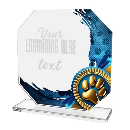 Skleněná trofej CR2024302M52 | Kynologie Výška cm: 13, MODRÁ