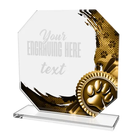 Skleněná trofej CR2024302M52 | Kynologie Výška cm: 13, MODRÁ