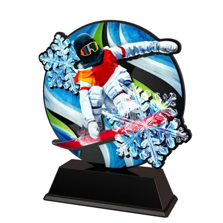 Akrylátová trofej FABM45 | Snowboard Výška cm: 14, plnobarevná