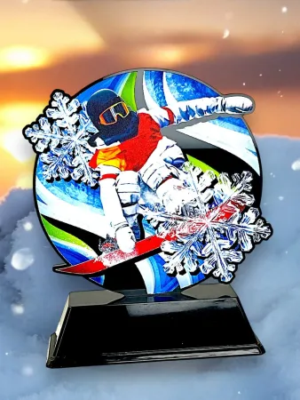 Akrylátová trofej FABM45 | Snowboard Výška cm: 14, plnobarevná