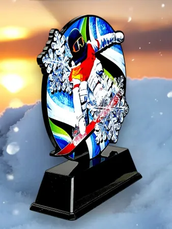 Akrylátová trofej FABM45 | Snowboard Výška cm: 14, plnobarevná