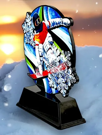 Akrylátová trofej FABM45 | Snowboard Výška cm: 14, plnobarevná