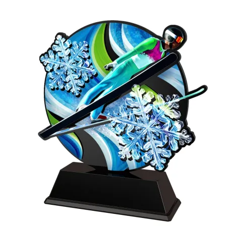 Akrylátová trofej FABM48 | Skoky na lyžích Výška cm: 10, plnobarevná