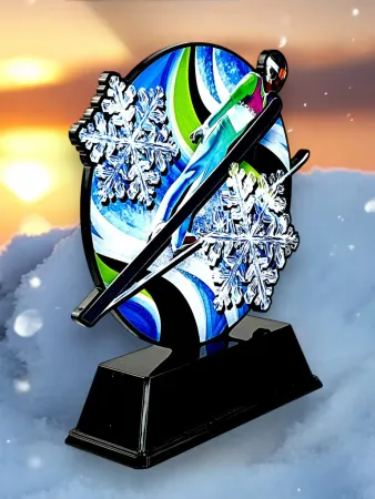 Akrylátová trofej FABM48 | Skoky na lyžích Výška cm: 10, plnobarevná