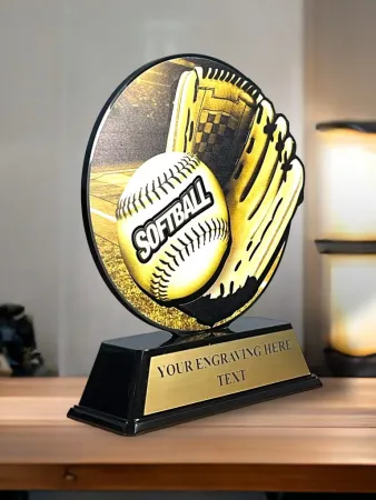 Akrylátová trofej FABM10 | Softball Výška cm: 15, plnobarevná