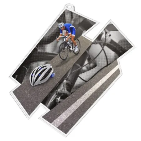 Akrylátová medaile MDAZ0011M17 | Cyklistika Průměr cm: 8, Stuha: ST19