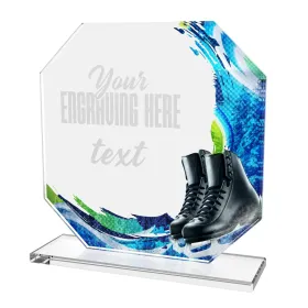 Skleněná trofej CR2024302M65 | Krasobruslení Výška cm: 13, PLNOBAREVNÁ