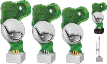 Akrylátová trofej ACTDG0001 | Golf Barva: bronz, Podstavec: bílý
