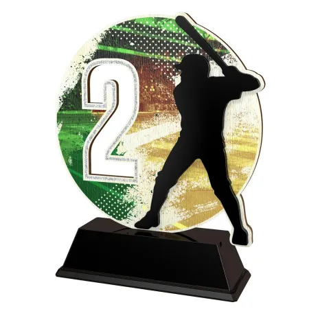Dřevěná trofej PWT001M01 | Baseball Výška cm: 15, Barva: stříbro