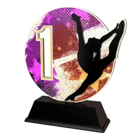 Dřevěná trofej PWT001M04 | Gymnastika Výška cm: 15, Barva: stříbro