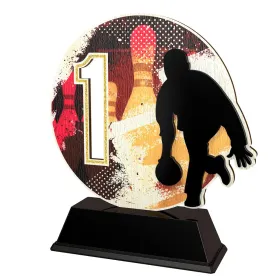 Dřevěná trofej PWT001M05 | Bowling Výška cm: 15, Barva: bronz