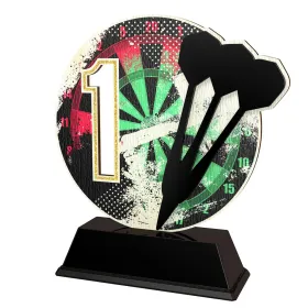 Dřevěná trofej PWT001M20 | Šipky Výška cm: 15, Barva: stříbro